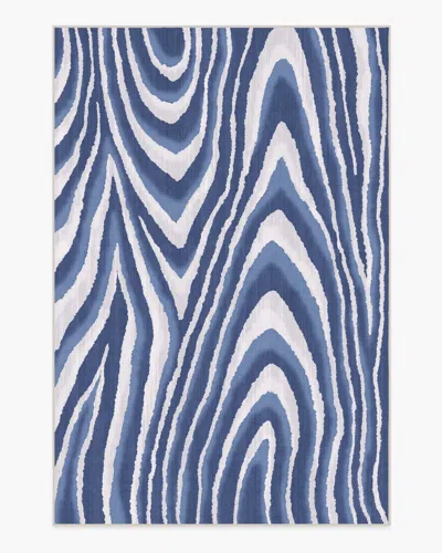 Ruggable Chifa Wood Blue & Cream Flatwoven Rug By Humberto Leon