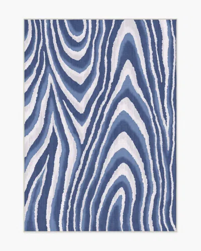 Ruggable Chifa Wood Blue & Cream Flatwoven Rug By Humberto Leon