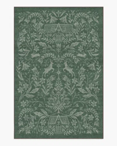 Ruggable Christmas Wonderland Green Flatwoven Rug