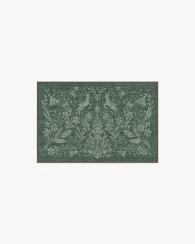 Ruggable Christmas Wonderland Green Flatwoven Rug