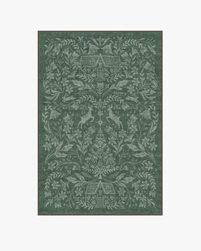Ruggable Christmas Wonderland Green Flatwoven Rug