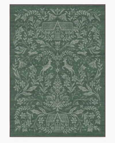 Ruggable Christmas Wonderland Green Flatwoven Rug