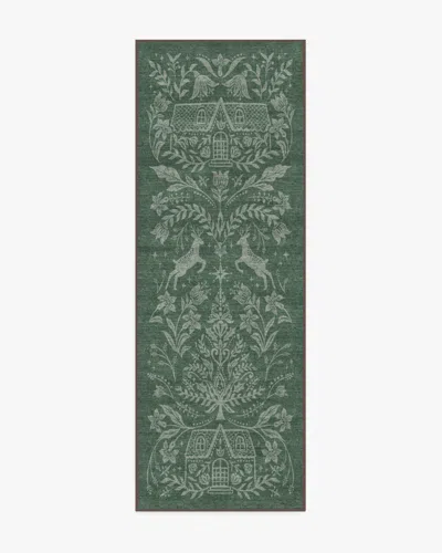 Ruggable Christmas Wonderland Green Flatwoven Rug