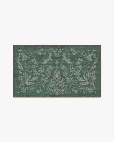 Ruggable Christmas Wonderland Green Flatwoven Rug