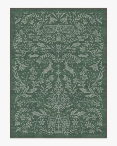 Ruggable Christmas Wonderland Green Flatwoven Rug