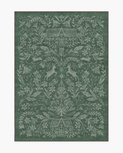 Ruggable Christmas Wonderland Green Flatwoven Rug