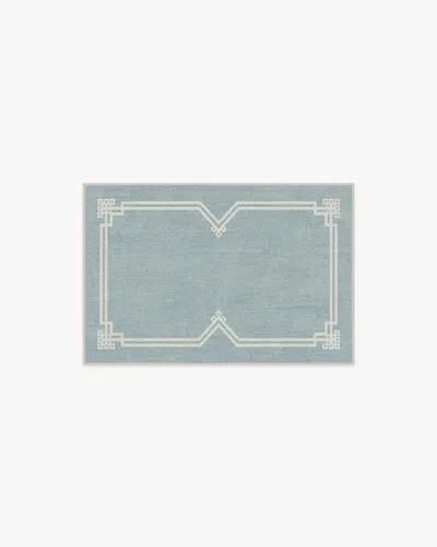 Ruggable Chrysler Border Chambray Blue Flatwoven Rug By The Hiltons In Multi