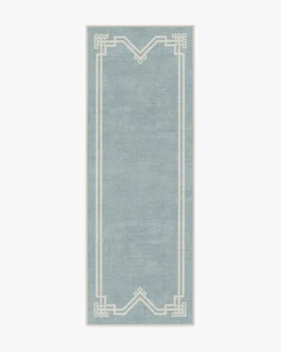 Ruggable Chrysler Border Chambray Blue Flatwoven Rug By The Hiltons In Multi