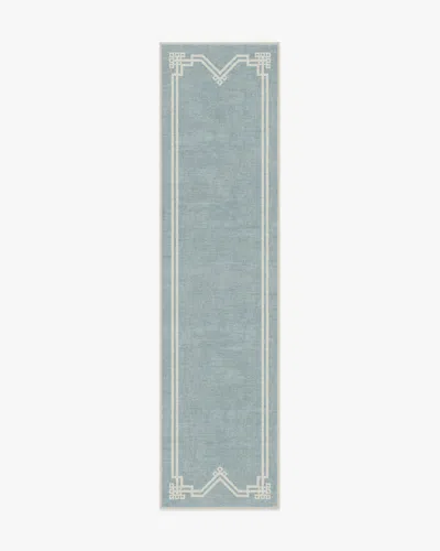 Ruggable Chrysler Border Chambray Blue Flatwoven Rug By The Hiltons In Multi