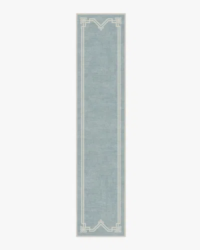 Ruggable Chrysler Border Chambray Blue Flatwoven Rug By The Hiltons In Multi