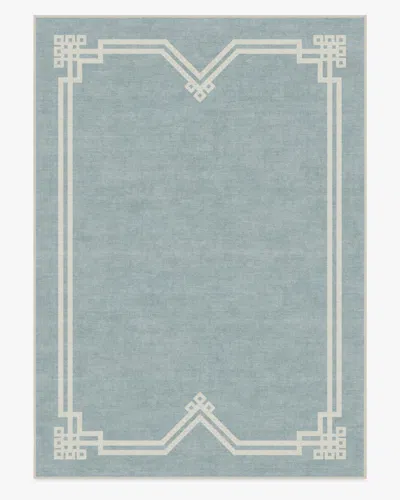 Ruggable Chrysler Border Chambray Blue Flatwoven Rug By The Hiltons In Multi