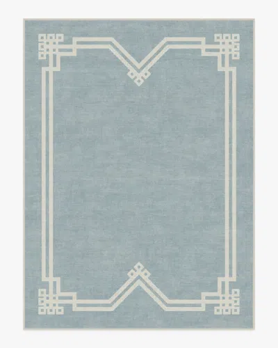 Ruggable Chrysler Border Chambray Blue Flatwoven Rug By The Hiltons