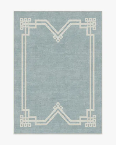 Ruggable Chrysler Border Chambray Blue Flatwoven Rug By The Hiltons