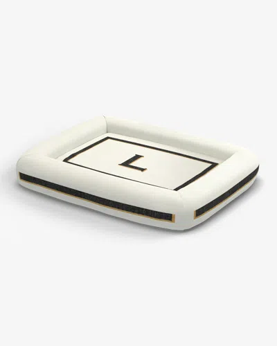 Ruggable Classic Monogram Ivory Woven Pet Bed, Large By Jonathan Adler In White