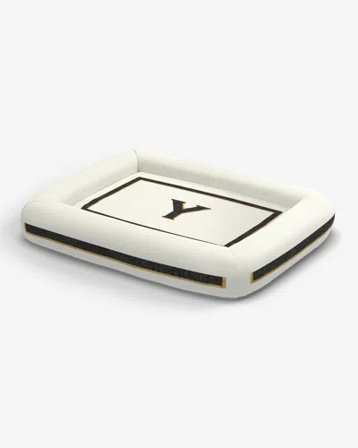 Ruggable Classic Monogram Ivory Woven Pet Bed, Large By Jonathan Adler In White