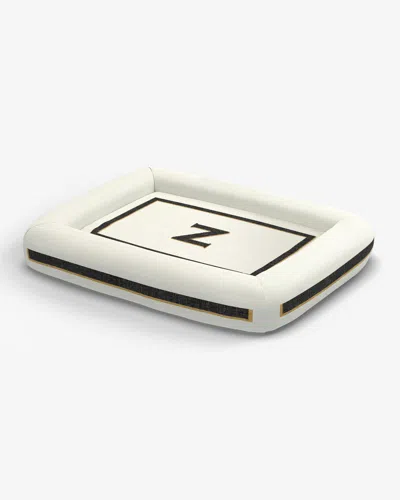 Ruggable Classic Monogram Ivory Woven Pet Bed, Large By Jonathan Adler In White