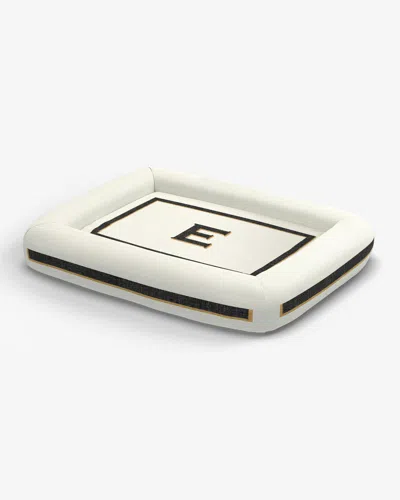 Ruggable Classic Monogram Ivory Woven Pet Bed, Large By Jonathan Adler In White