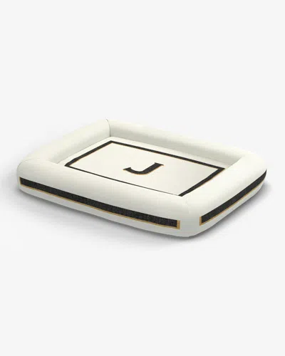 Ruggable Classic Monogram Ivory Woven Pet Bed, Large By Jonathan Adler In White