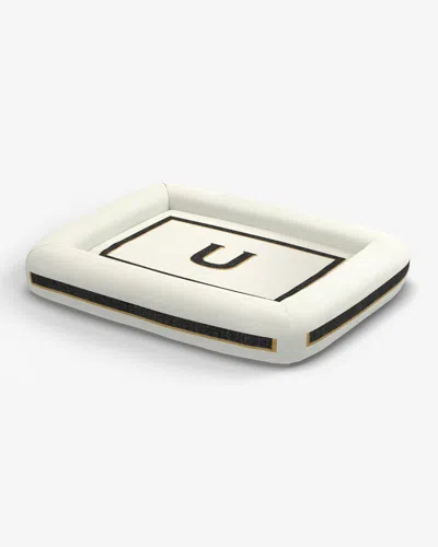 Ruggable Classic Monogram Ivory Woven Pet Bed, Large By Jonathan Adler In White