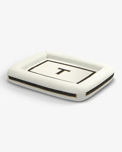 Ruggable Classic Monogram Ivory Woven Pet Bed, Large By Jonathan Adler In White
