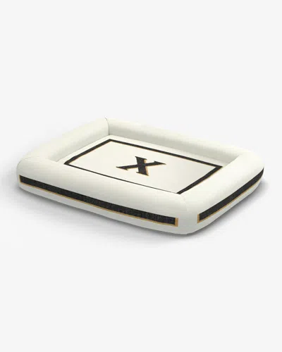 Ruggable Classic Monogram Ivory Woven Pet Bed, Large By Jonathan Adler In White