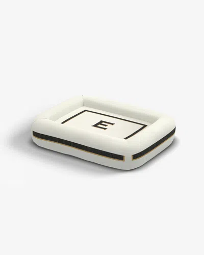 Ruggable Classic Monogram Ivory Woven Pet Bed, Medium By Jonathan Adler In White