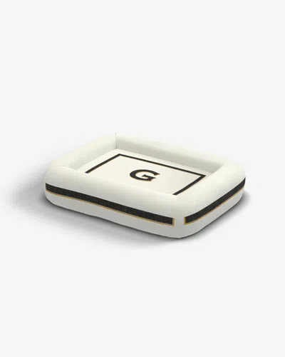 Ruggable Classic Monogram Ivory Woven Pet Bed, Medium By Jonathan Adler In White