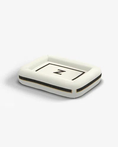Ruggable Classic Monogram Ivory Woven Pet Bed, Medium By Jonathan Adler In White