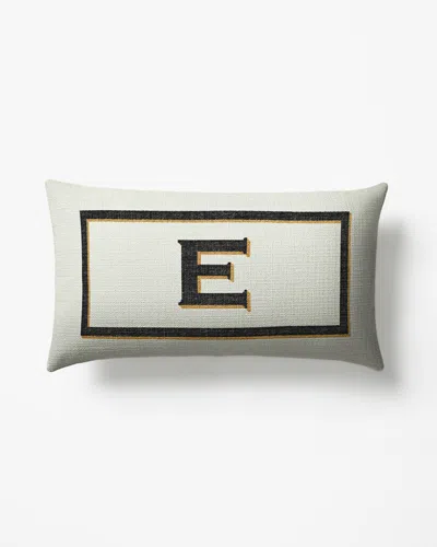 Ruggable Classic Monogram Ivory Woven Throw Pillow, 12"x21" By Jonathan Adler In White