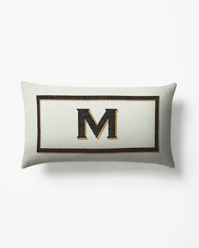 Ruggable Classic Monogram Ivory Woven Throw Pillow, 12"x21" By Jonathan Adler In White