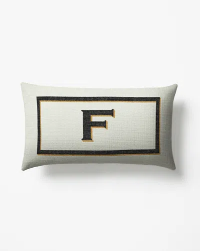 Ruggable Classic Monogram Ivory Woven Throw Pillow, 12"x21" By Jonathan Adler In White