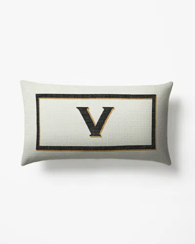 Ruggable Classic Monogram Ivory Woven Throw Pillow, 12"x21" By Jonathan Adler In White