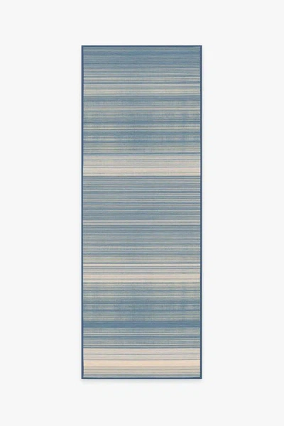 Ruggable Coastal Linear Stripe Slate Flatwoven Rug In Blue