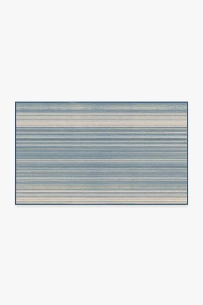 Ruggable Coastal Linear Stripe Slate Flatwoven Rug In Blue