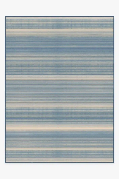 Ruggable Coastal Linear Stripe Slate Flatwoven Rug In Blue