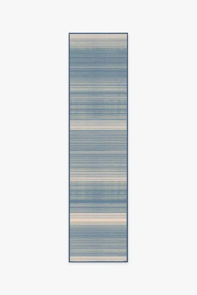 Ruggable Coastal Linear Stripe Slate Flatwoven Rug In Blue