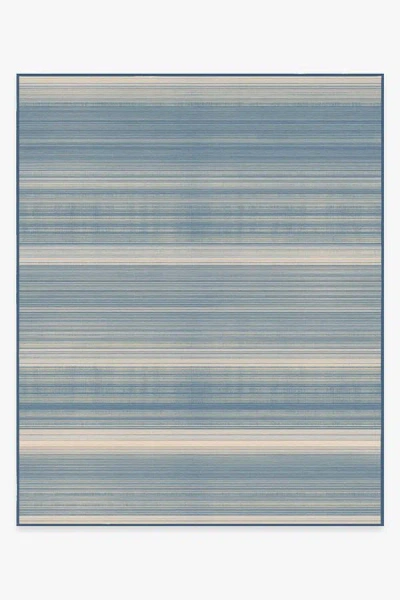 Ruggable Coastal Linear Stripe Slate Flatwoven Rug In Blue