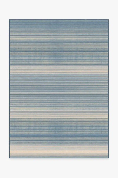 Ruggable Coastal Linear Stripe Slate Flatwoven Rug In Blue