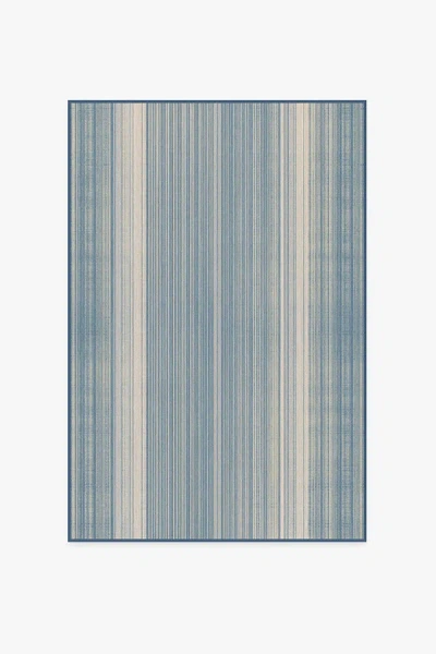 Ruggable Coastal Linear Stripe Slate Flatwoven Rug In Blue