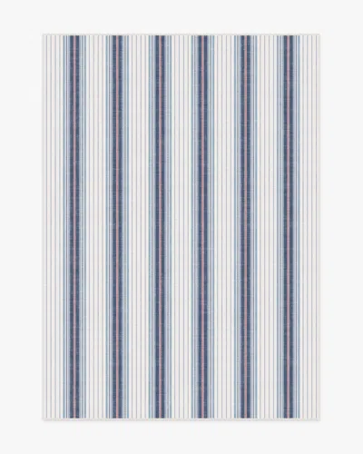 Ruggable Cosette Stripe Ivory & Indigo Flatwoven Rug In Blue