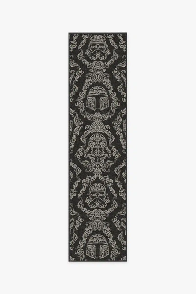 Ruggable Dark Side Damask Charcoal Flatwoven Rug In Gray