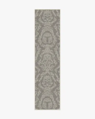 Ruggable Dark Side Damask Stone Flatwoven Rug In Gray