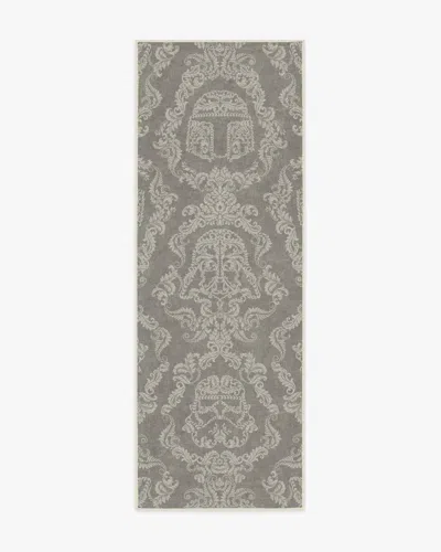 Ruggable Dark Side Damask Stone Flatwoven Rug In Gray