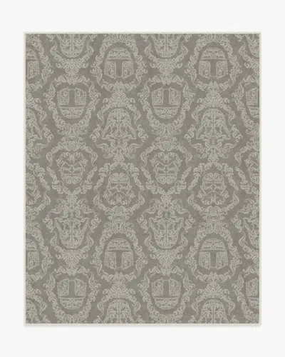 Ruggable Dark Side Damask Stone Flatwoven Rug In Gray