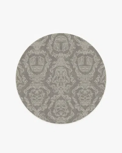 Ruggable Dark Side Damask Stone Flatwoven Rug In Gray