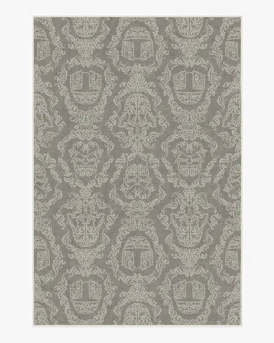 Ruggable Dark Side Damask Stone Flatwoven Rug In Gray