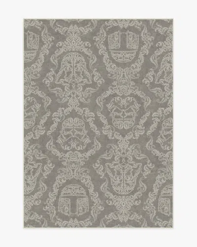 Ruggable Dark Side Damask Stone Flatwoven Rug In Gray