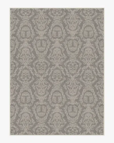 Ruggable Dark Side Damask Stone Flatwoven Rug In Gray
