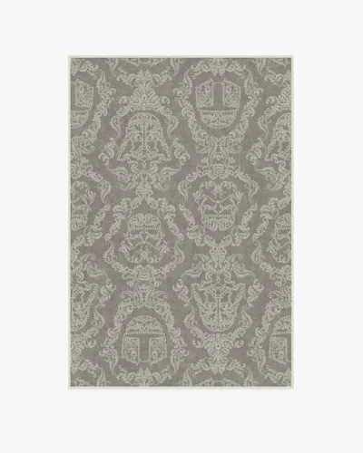 Ruggable Dark Side Damask Stone Flatwoven Rug In Gray