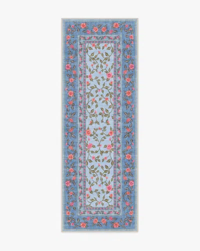 Ruggable Della Soft Blue & Coral Outdoor Rug